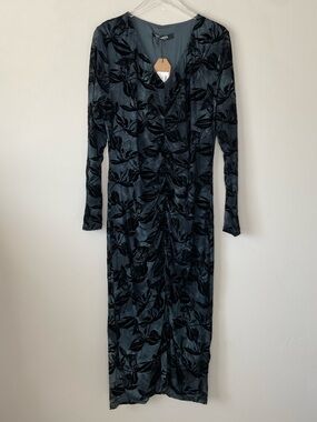 Disturbia Bryn Floral Flocked Mesh Midaxi Dress Size 16 NWT